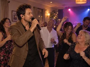 Chris Riven live voor feestgasten